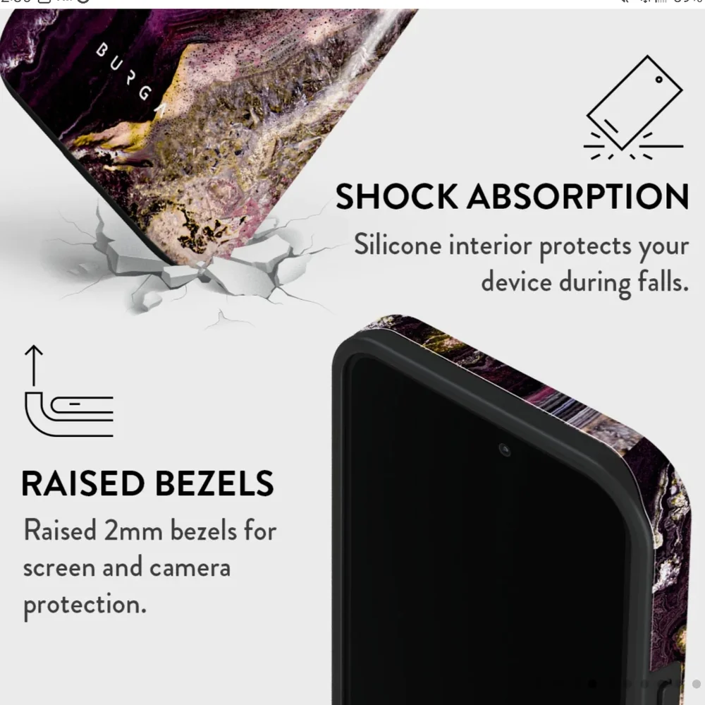 Burga Tough iPhone 14 Pro Case Purple Skies New in Box